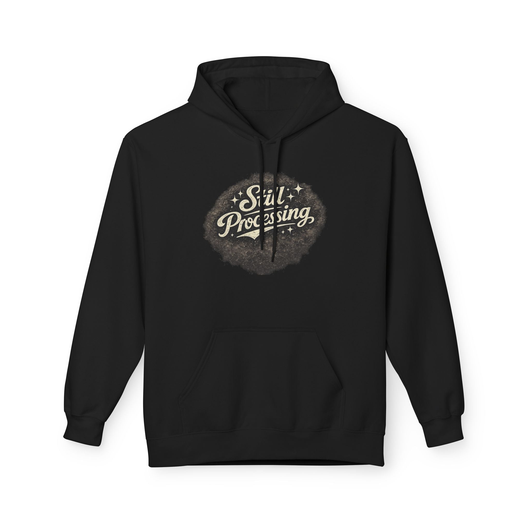 Still Processing Hoodie – Vintage Script Graphic Pullover