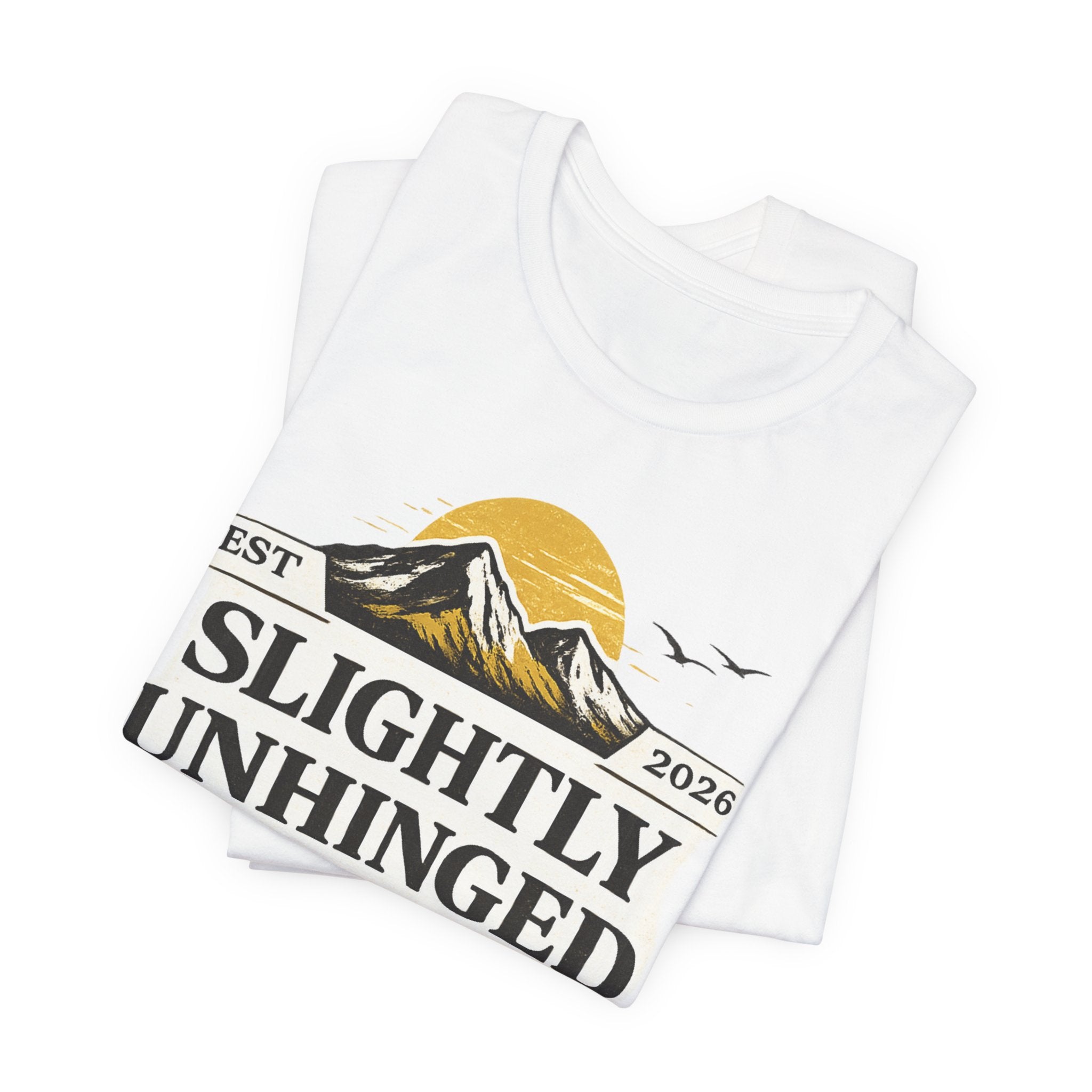 Slightly Unhinged Co. Mountain Graphic Tee — Vintage Outdoor Adventure T-Shirt