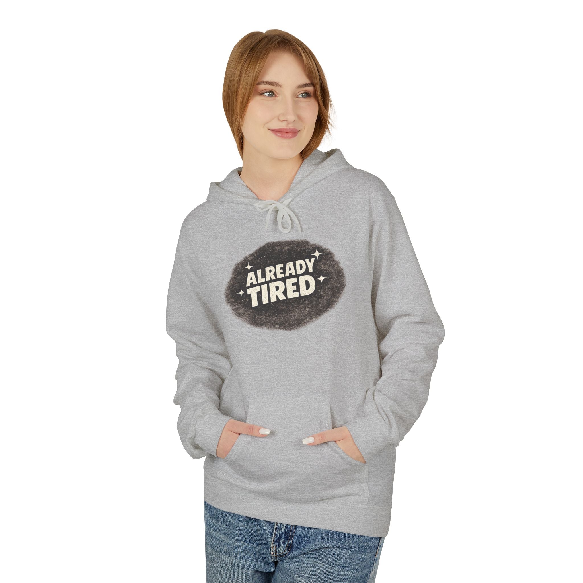 Already Tired Hoodie — Funny Retro Distressed Graphic Pullover