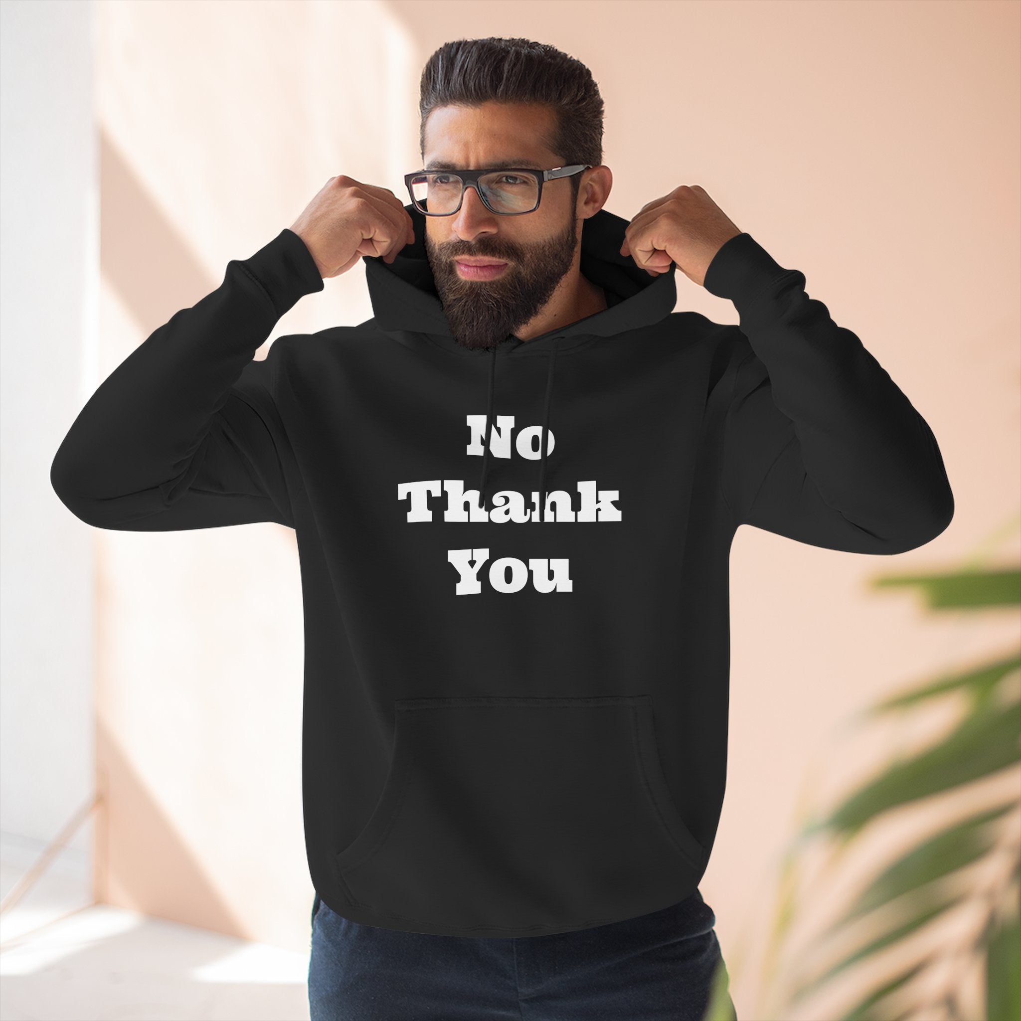 “No Thank You” Hoodie – Minimalist Sarcasm Pullover
