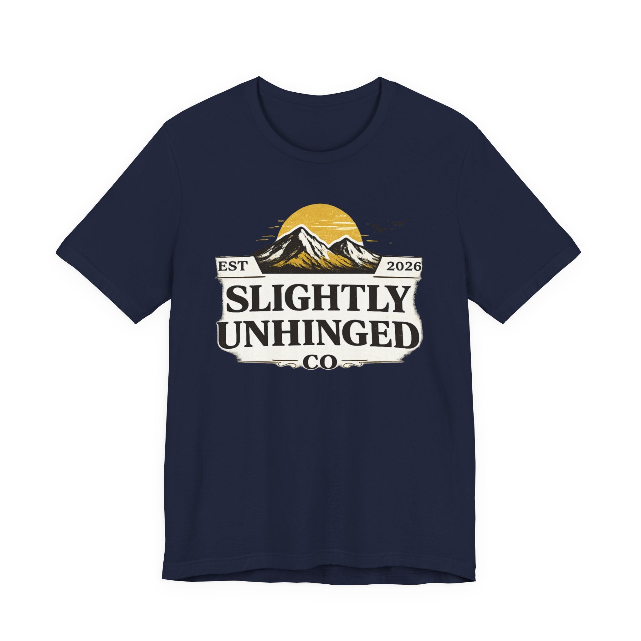 Slightly Unhinged Co. Mountain Graphic Tee — Vintage Outdoor Adventure T-Shirt
