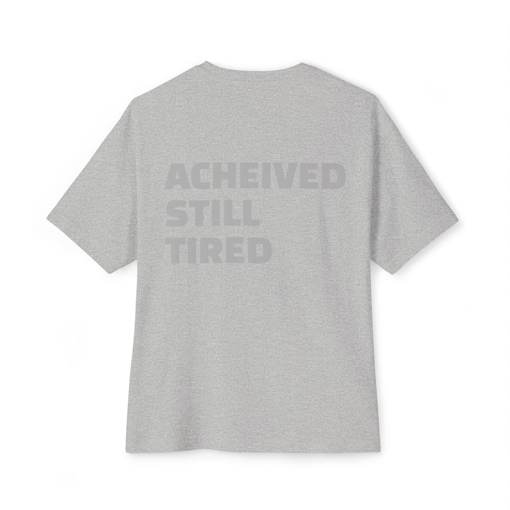 Graphic Tee — “Bare Minimum / Achieved Still Tired” Oversized Boxy Casual Shirt