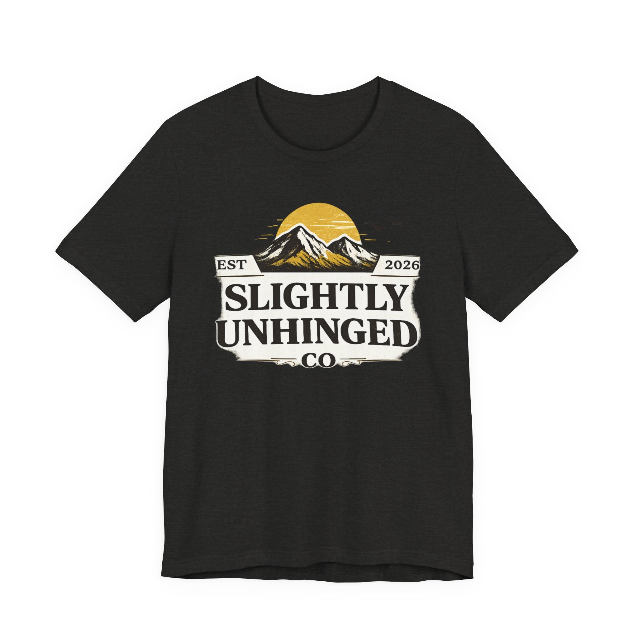 Slightly Unhinged Co. Mountain Graphic Tee — Vintage Outdoor Adventure T-Shirt