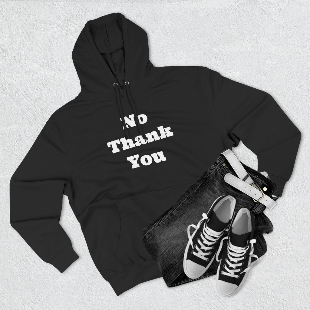 “No Thank You” Hoodie – Minimalist Sarcasm Pullover