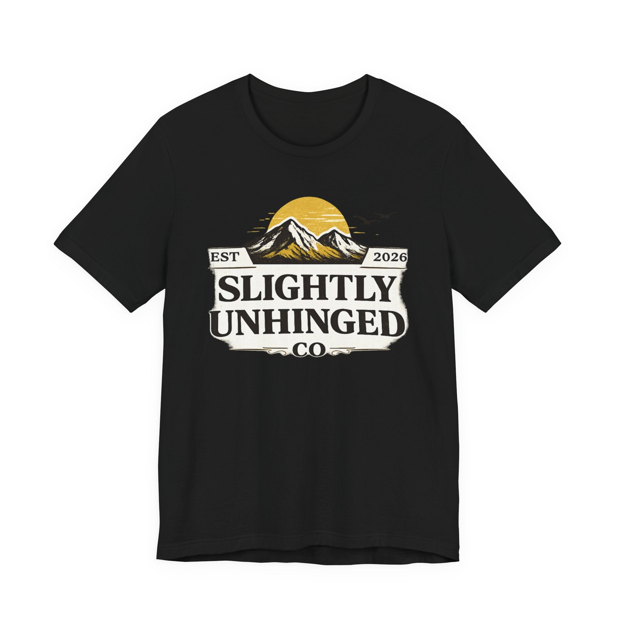 Slightly Unhinged Co. Mountain Graphic Tee — Vintage Outdoor Adventure T-Shirt