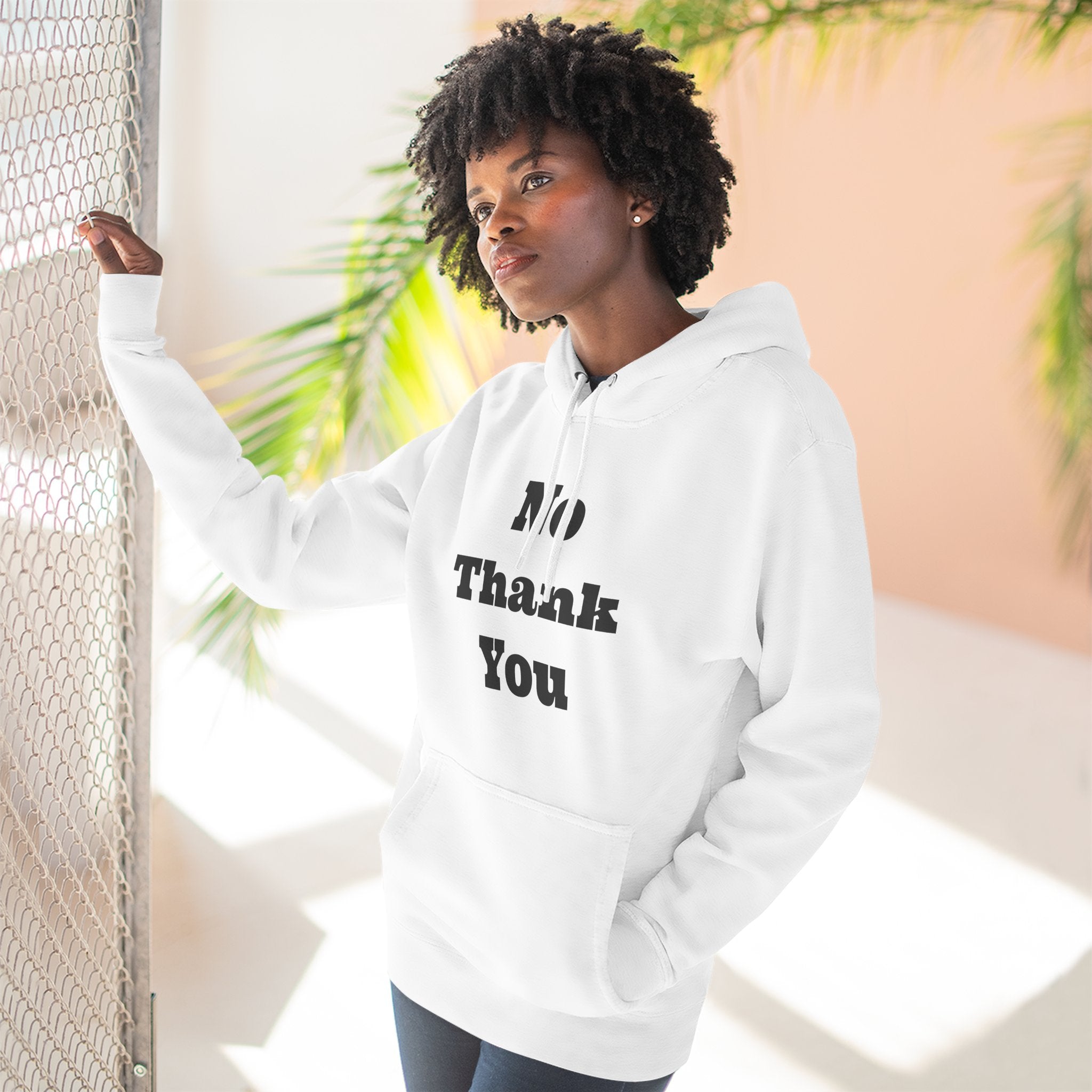 “No Thank You” Hoodie – Minimalist Sarcasm Pullover
