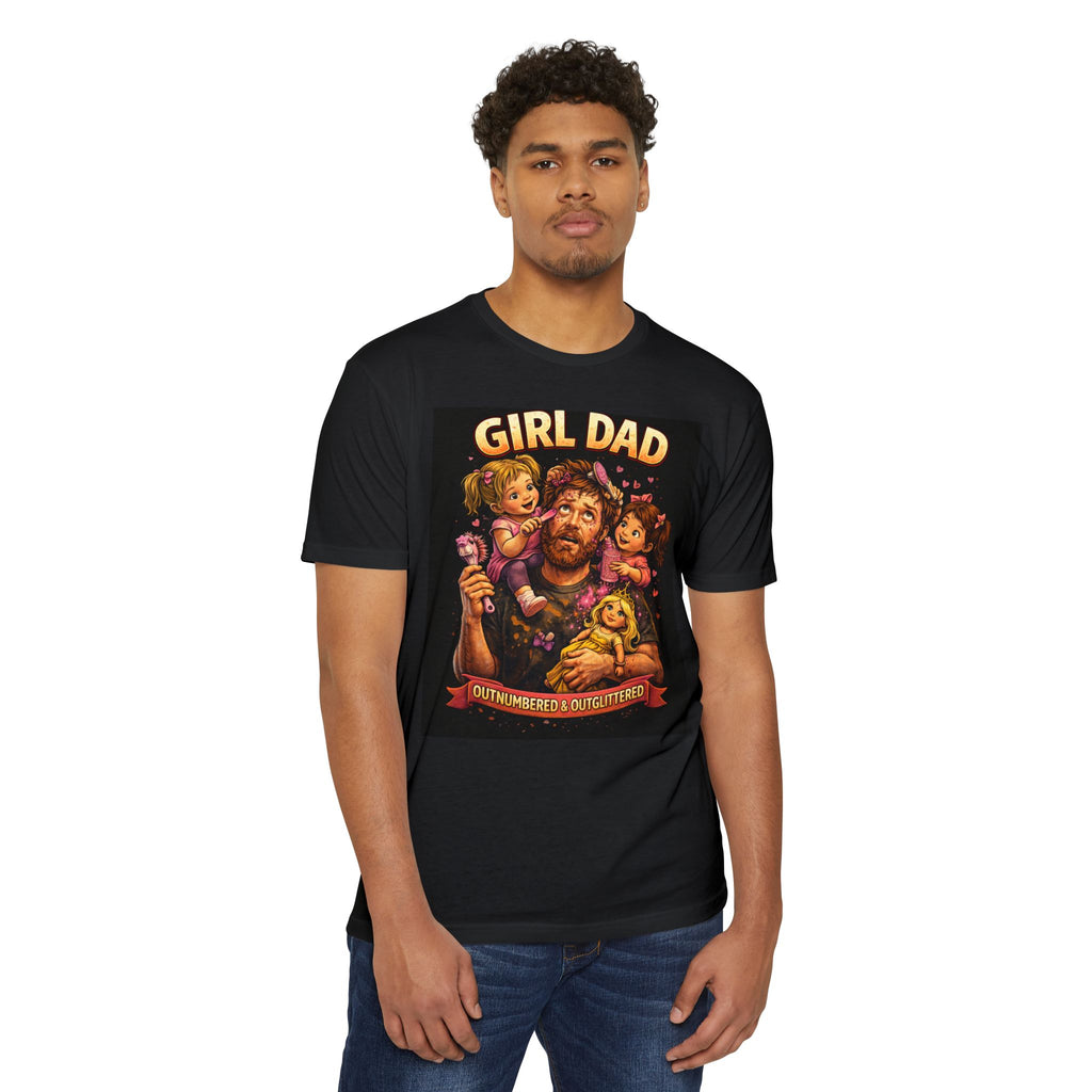 Girl Dad T-Shirt — "Outnumbered & Outglittered" Vintage Dad Tee