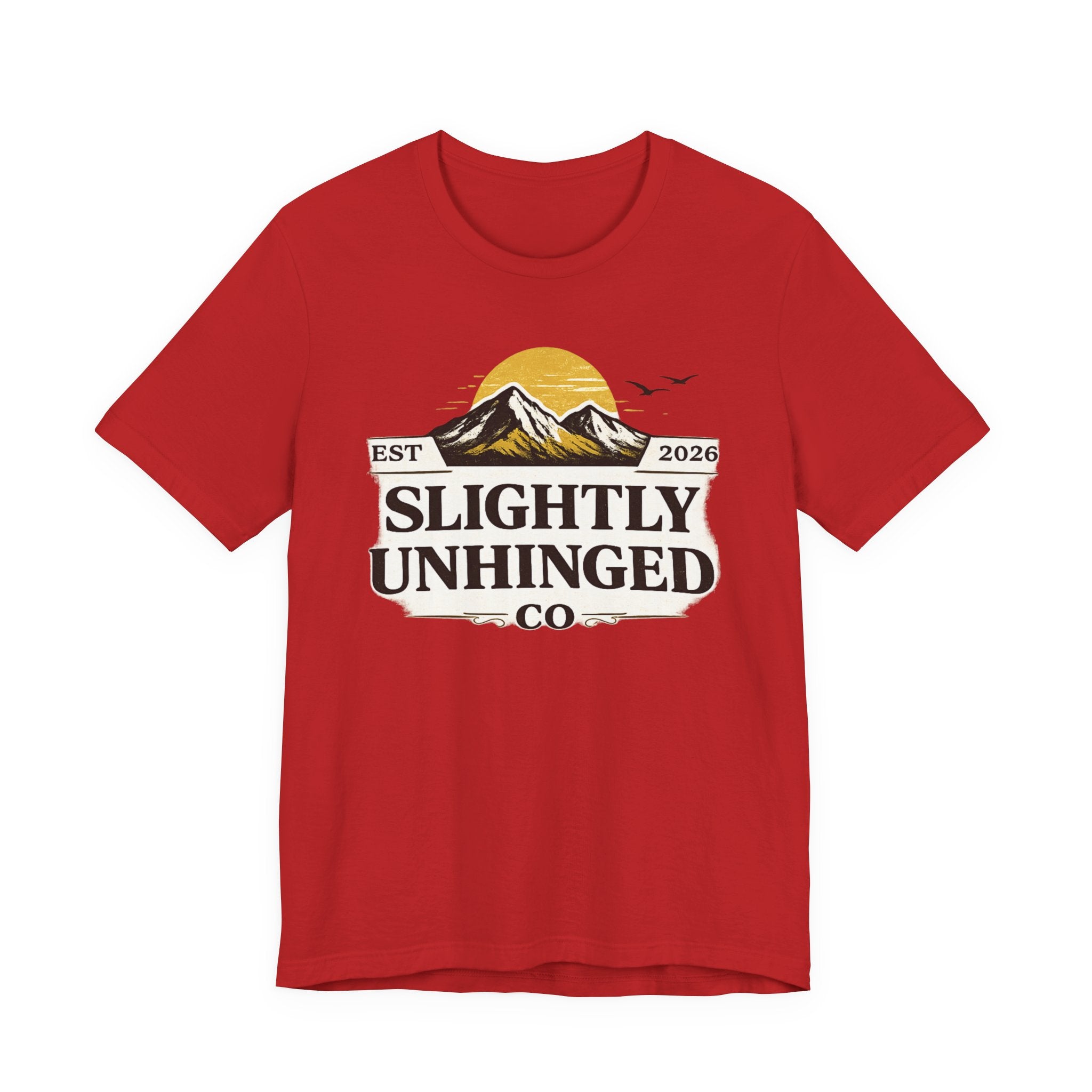 Slightly Unhinged Co. Mountain Graphic Tee — Vintage Outdoor Adventure T-Shirt