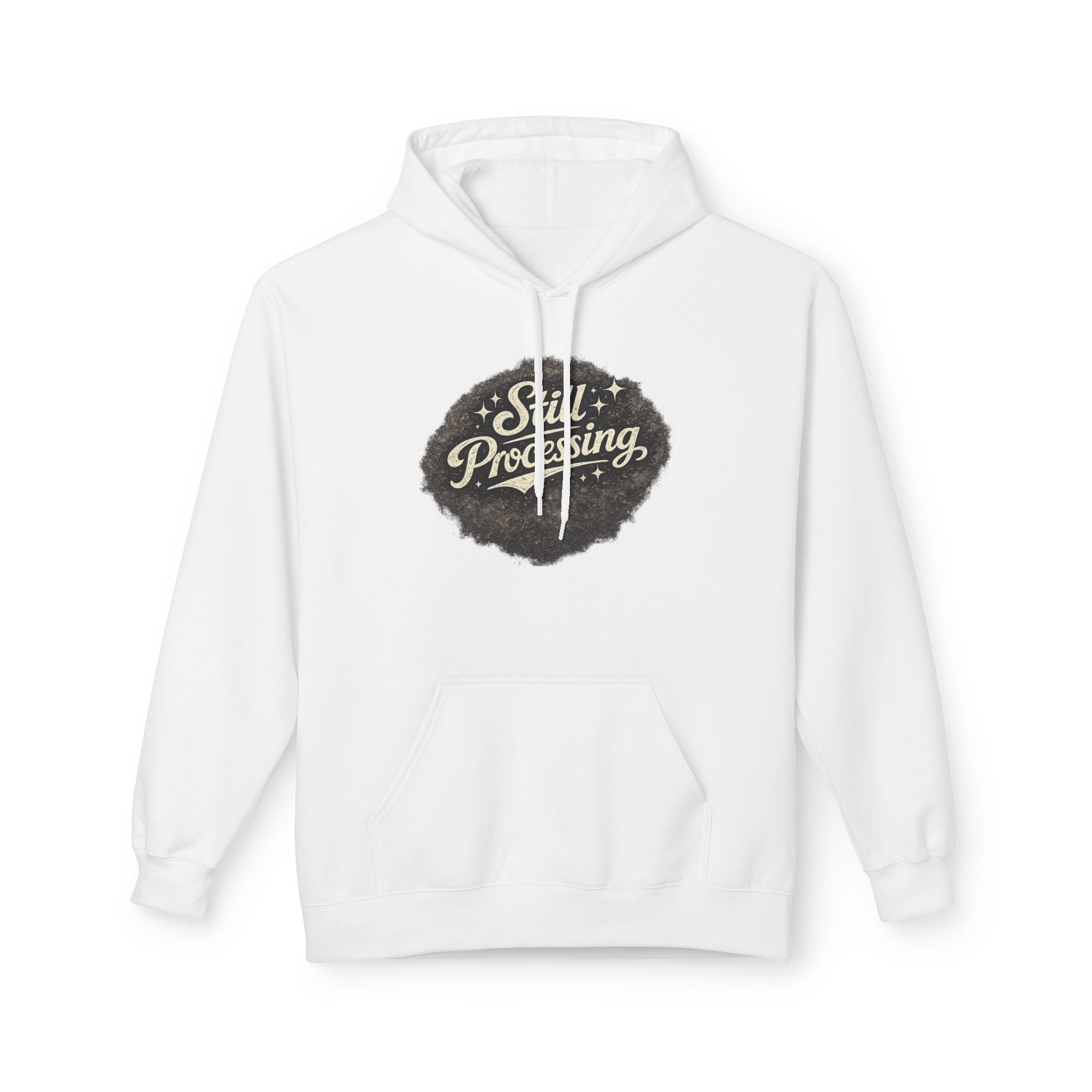 Still Processing Hoodie – Vintage Script Graphic Pullover