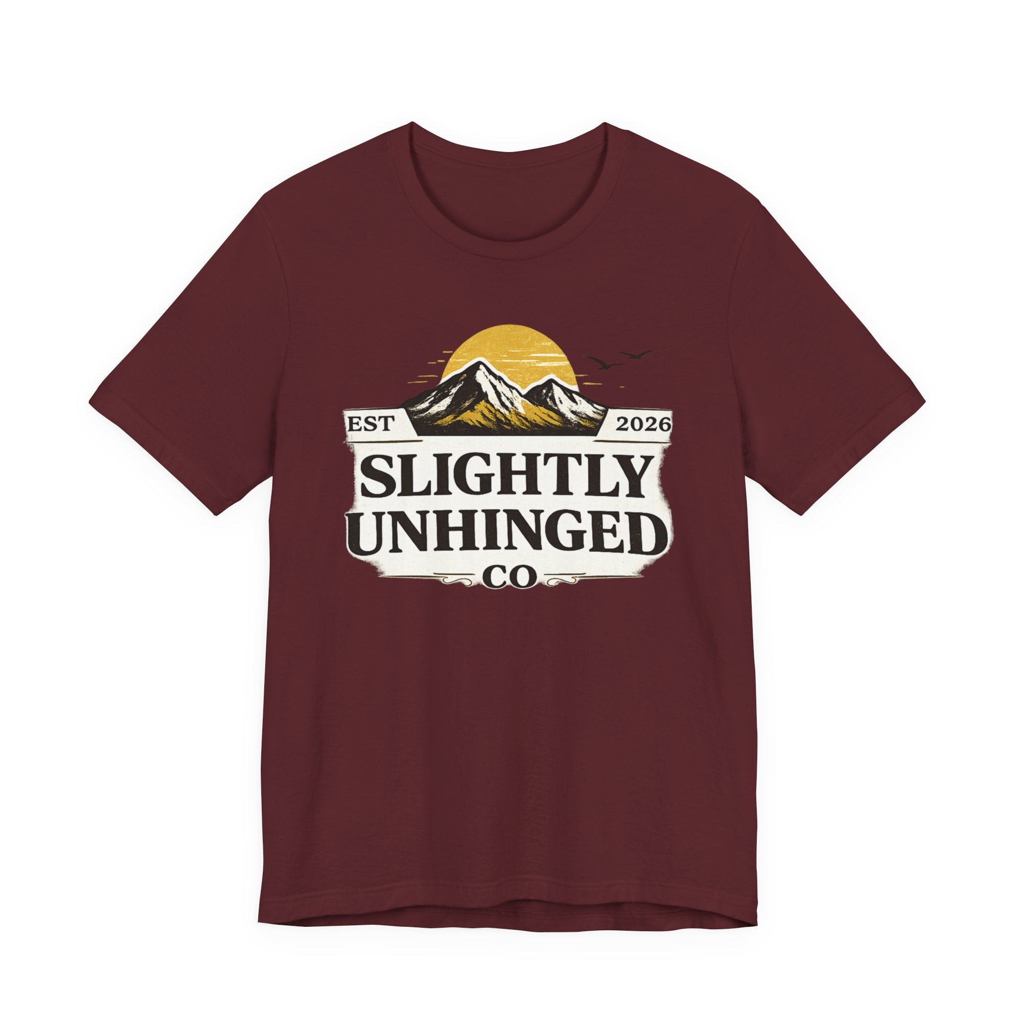 Slightly Unhinged Co. Mountain Graphic Tee — Vintage Outdoor Adventure T-Shirt
