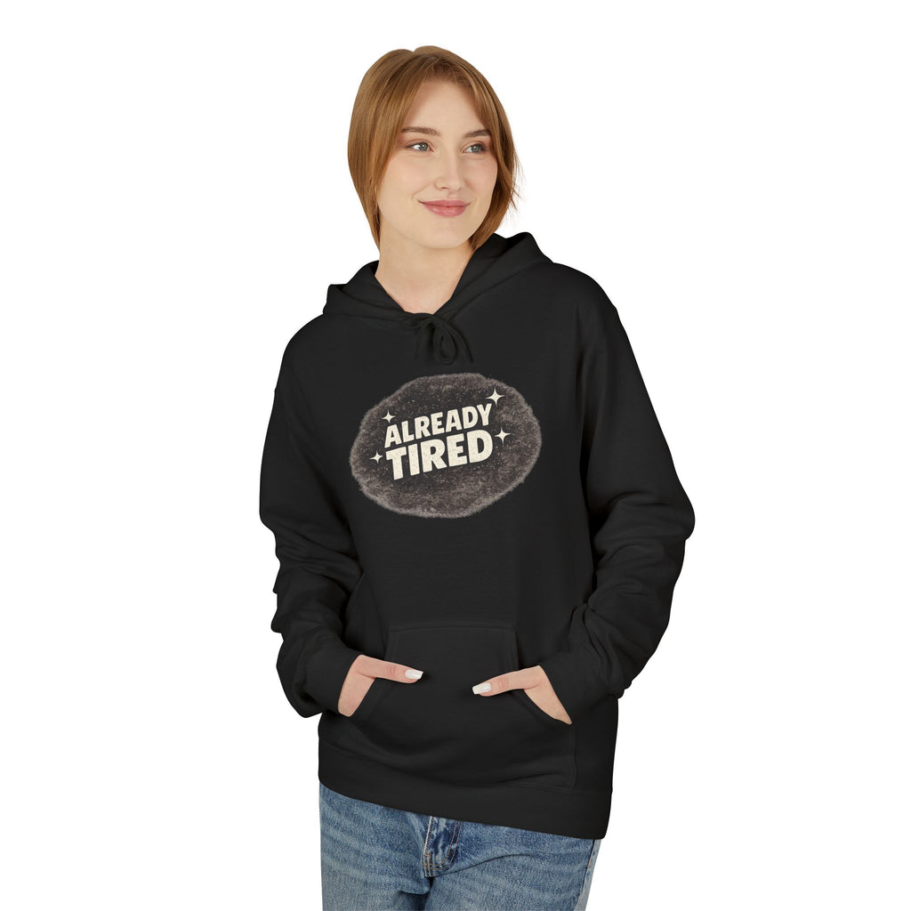 Already Tired Hoodie — Funny Retro Distressed Graphic Pullover