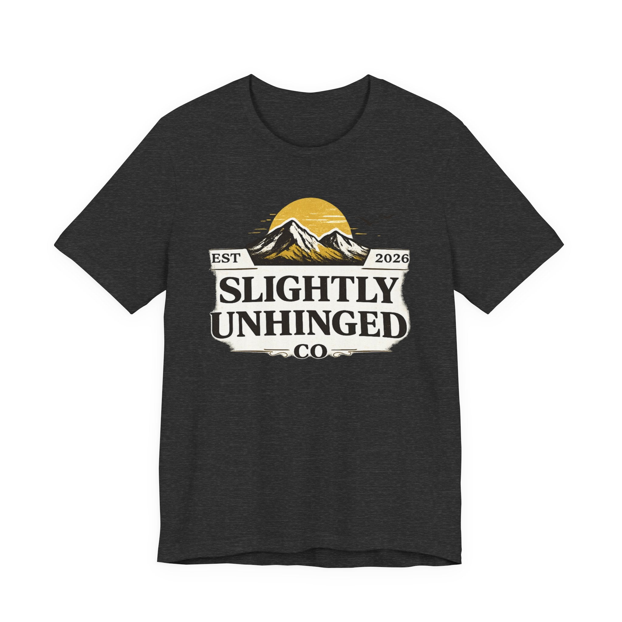 Slightly Unhinged Co. Mountain Graphic Tee — Vintage Outdoor Adventure T-Shirt